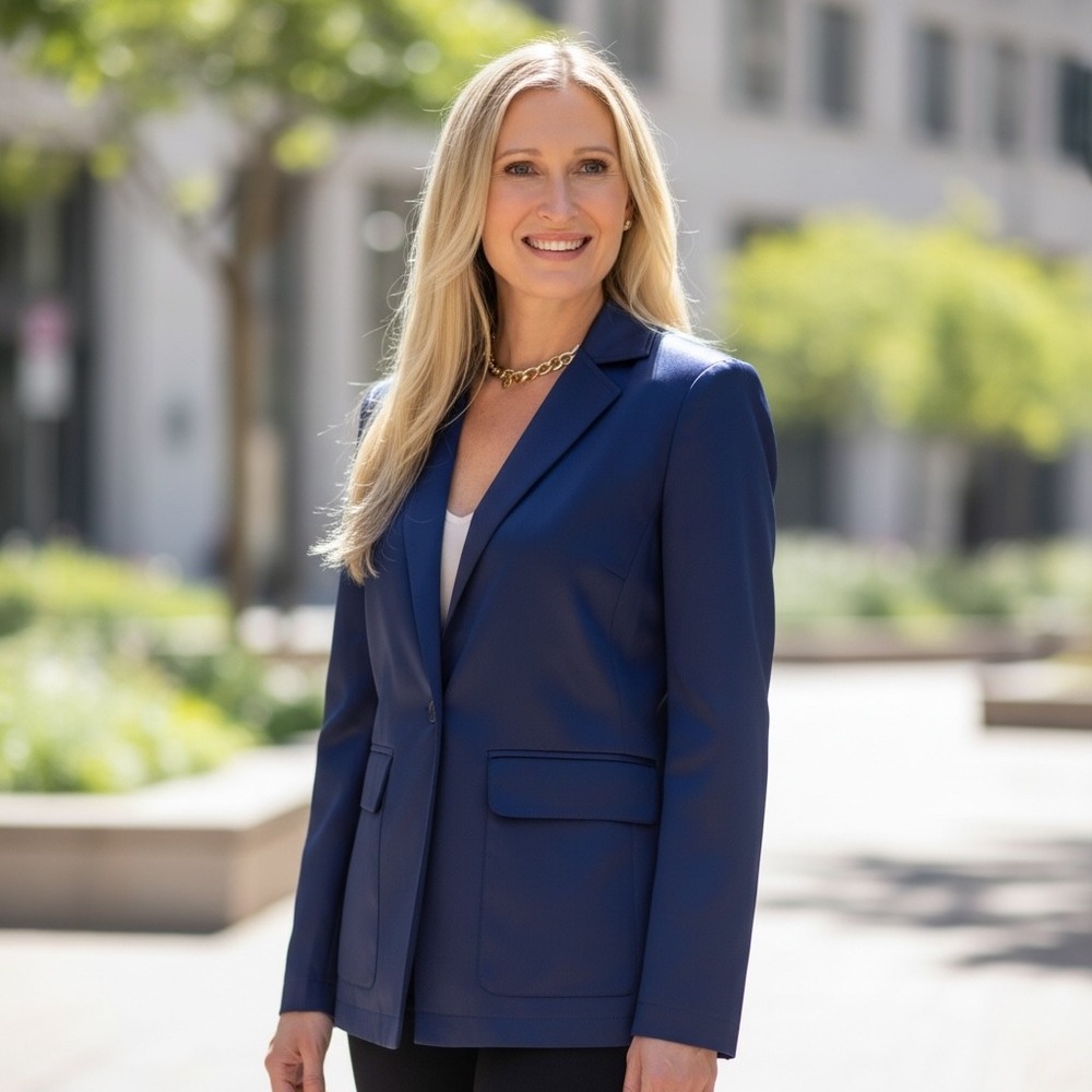 Porridge‎ By Anthropologie Blue Tailored Blazer with Notched Lapels, Size XXS.
